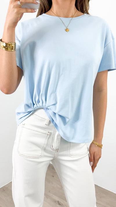 ESTHER EASY TUCK TEE - BABY BLUE