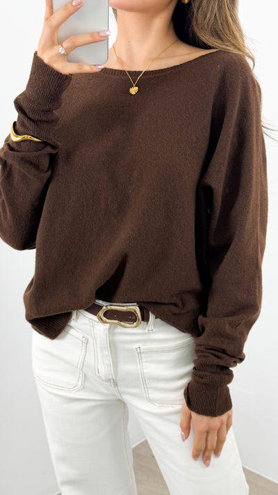 ROSANNA SOFT LIGHT KNIT - CHOCOLATE