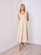EVE DENIM DRESS - BEIGE