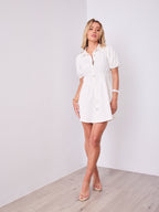 KRISTEN DENIM DRESS - WHITE