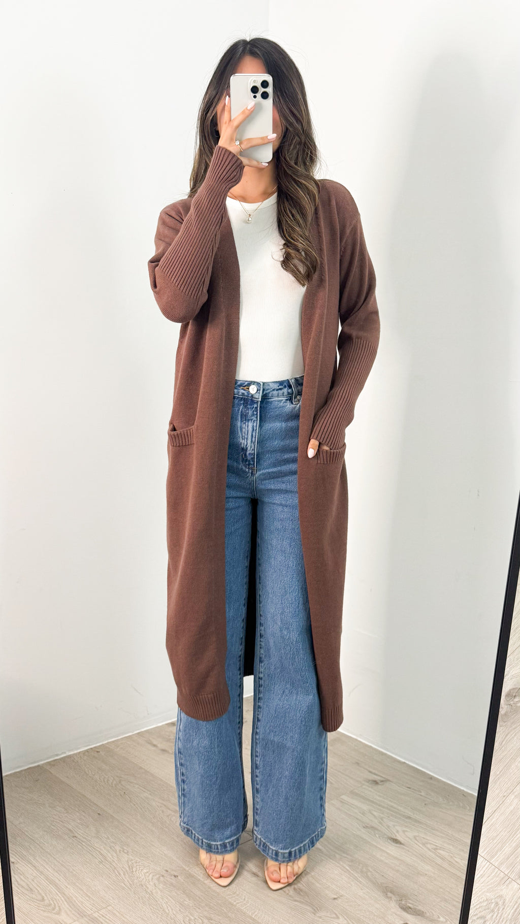 MAXWELL LONG CARDI - CHOCOLATE