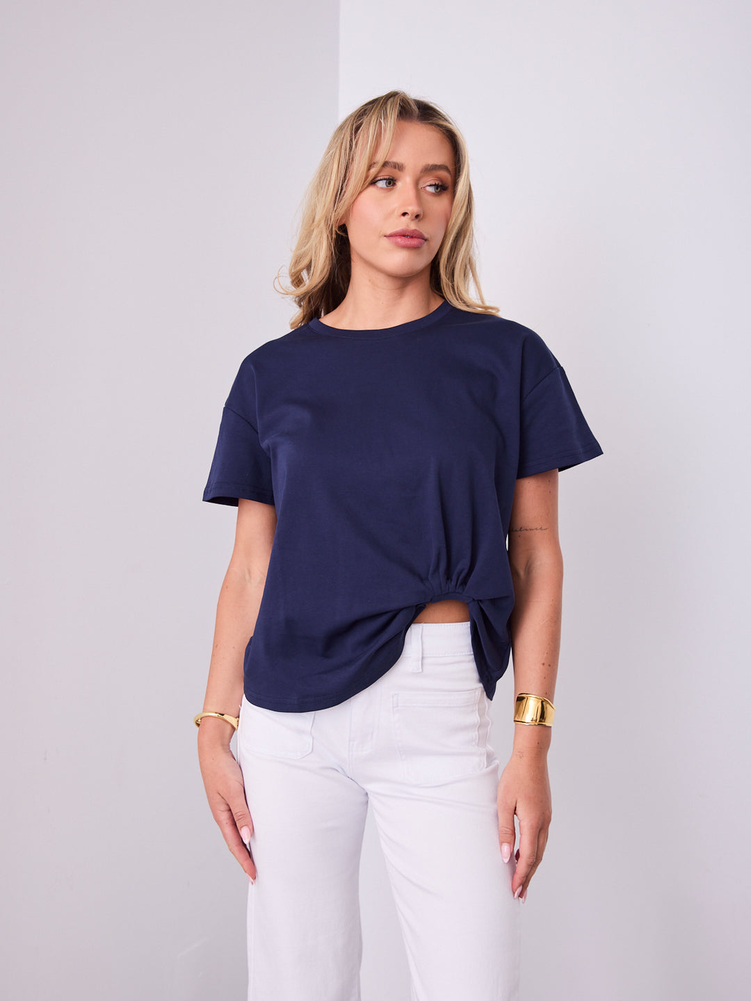 ESTHER EASY TUCK TEE - NAVY