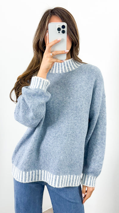 BESSIE STITCH KNIT - BLUE