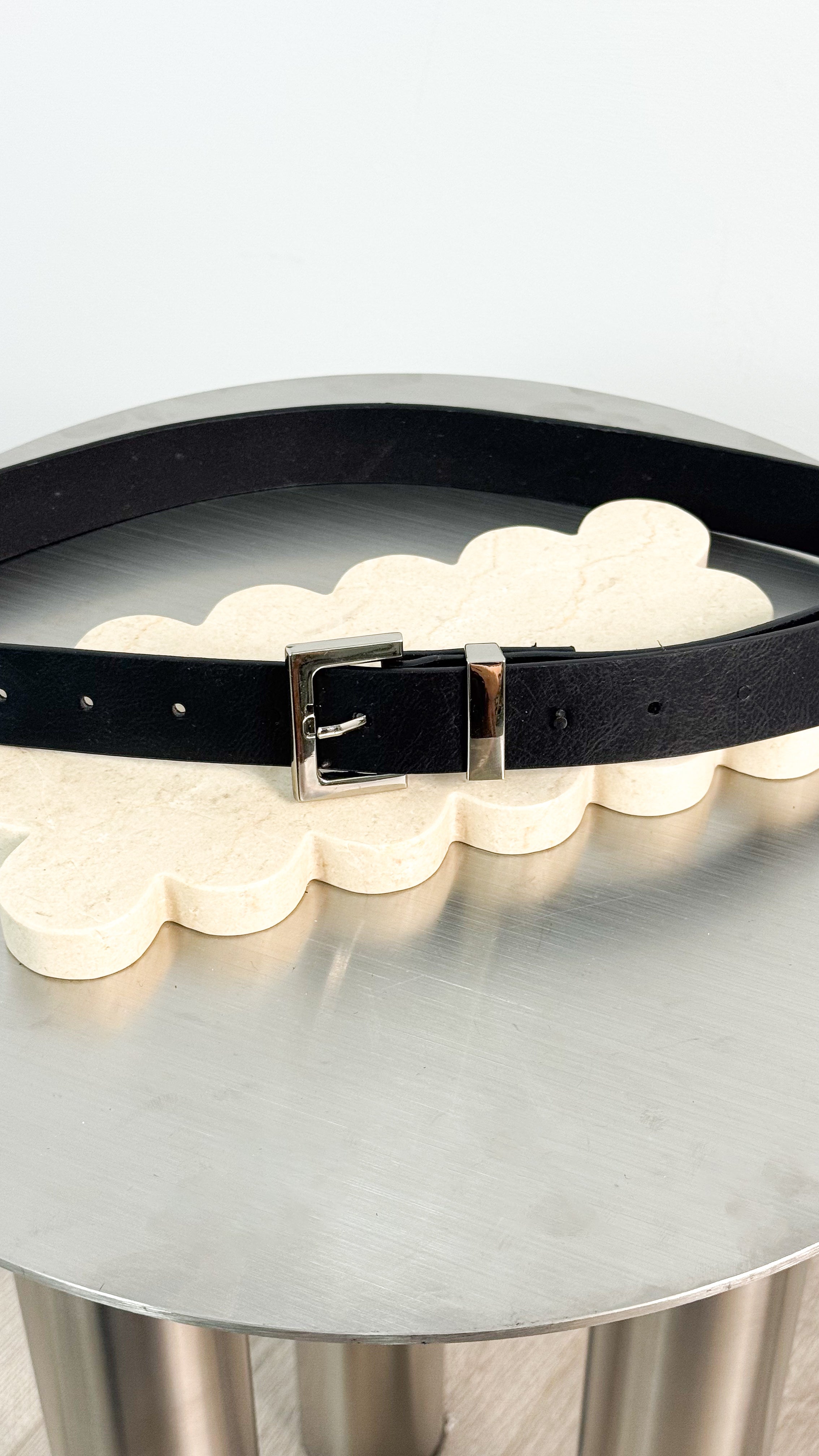 HALF SQUARE BASIC BELT - SILVER