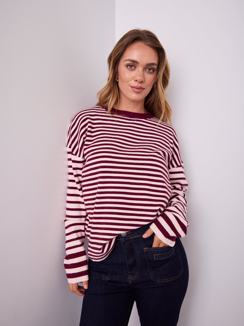 MICHAELS KNIT TOP - PINK/WINE