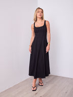 EVE DENIM DRESS - BLACK