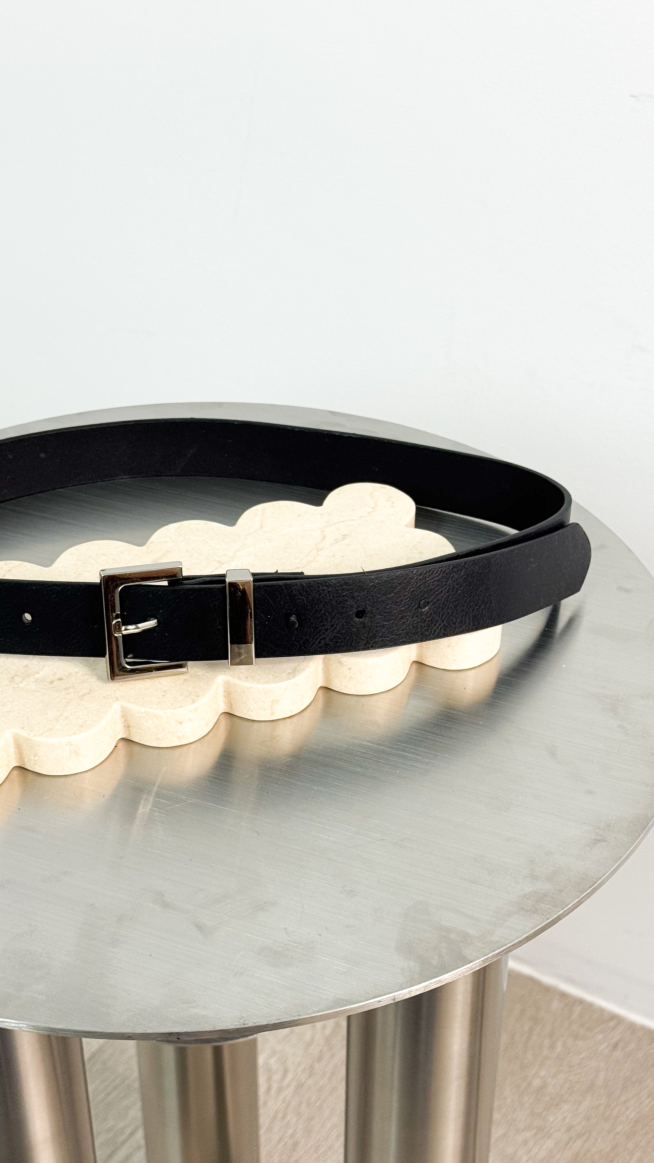 HALF SQUARE BASIC BELT - SILVER
