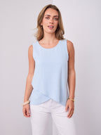 TALIA LINEN TOP - BABY BLUE