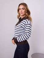 VIKKI KNIT - BLUE/CHOCOLATE