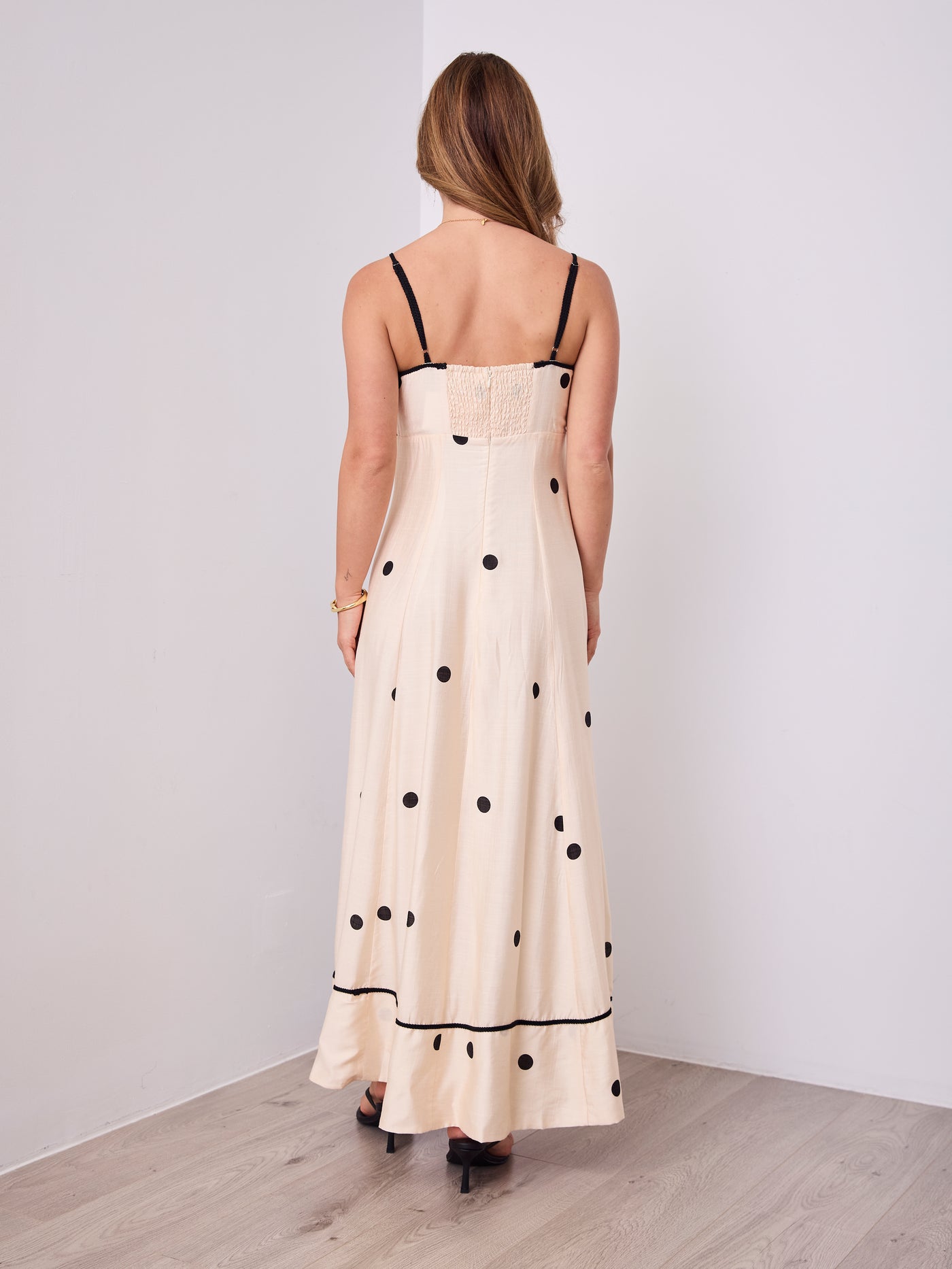 EVIE POLKA MAXI - CREAM/BLACK