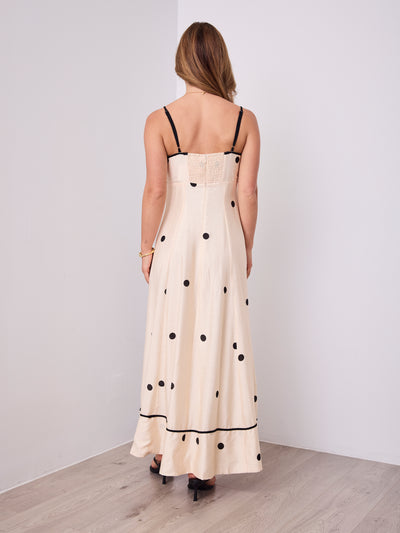 EVIE POLKA MAXI - CREAM/BLACK