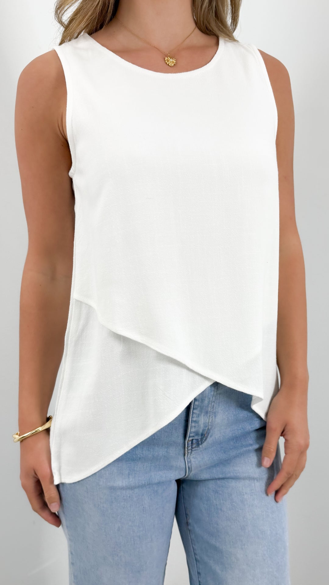 TALIA LINEN TOP - WHITE