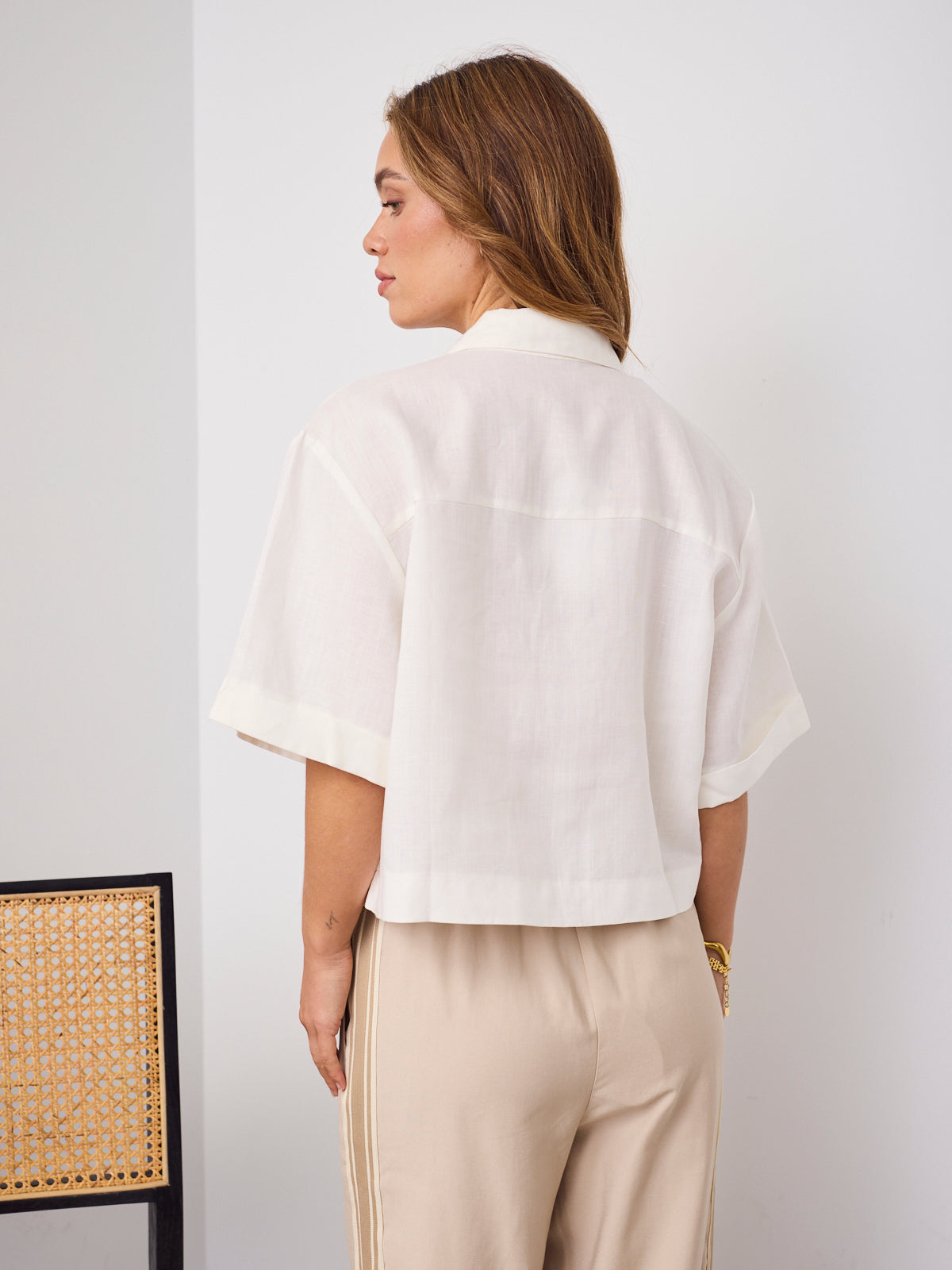 RODELL LINEN SHIRT - CREAM