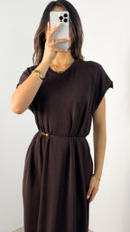 CARMINE DRESS - CHOCOLATE