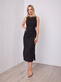 PAROS LINEN DRESS - BLACK