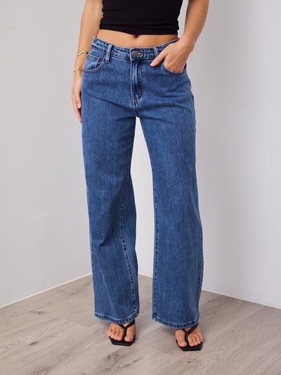 ROGERS RELAXED WIDE LEG JEAN - DARK DENIM