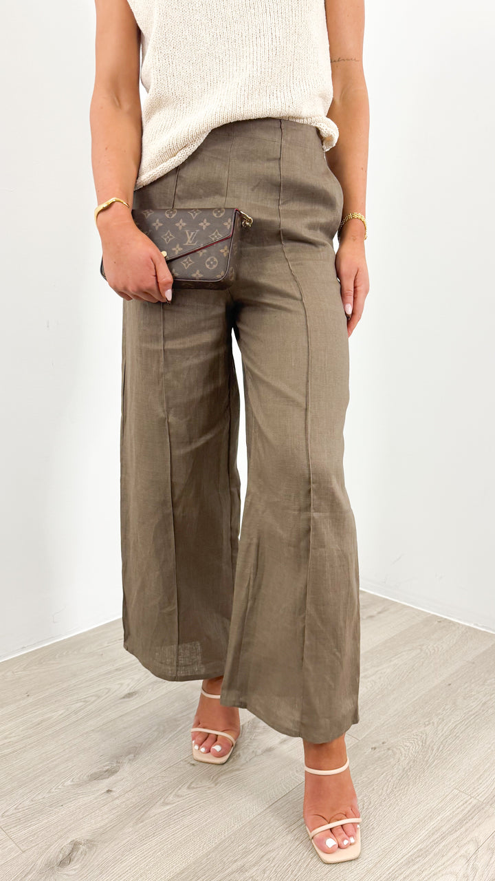 BAKER LINEN PANT - CHOCOLATE