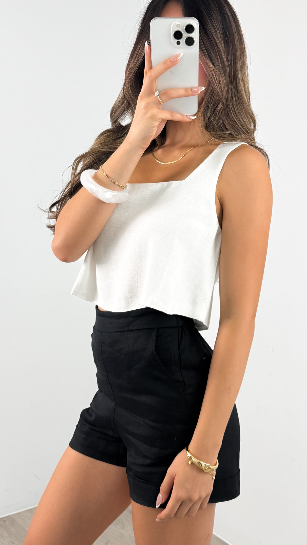 BAKER LINEN SHORTS - BLACK