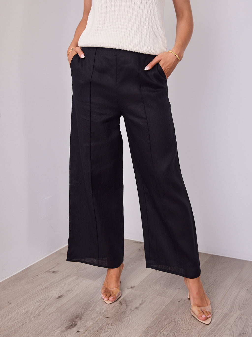 BAKER LINEN PANT - BLACK