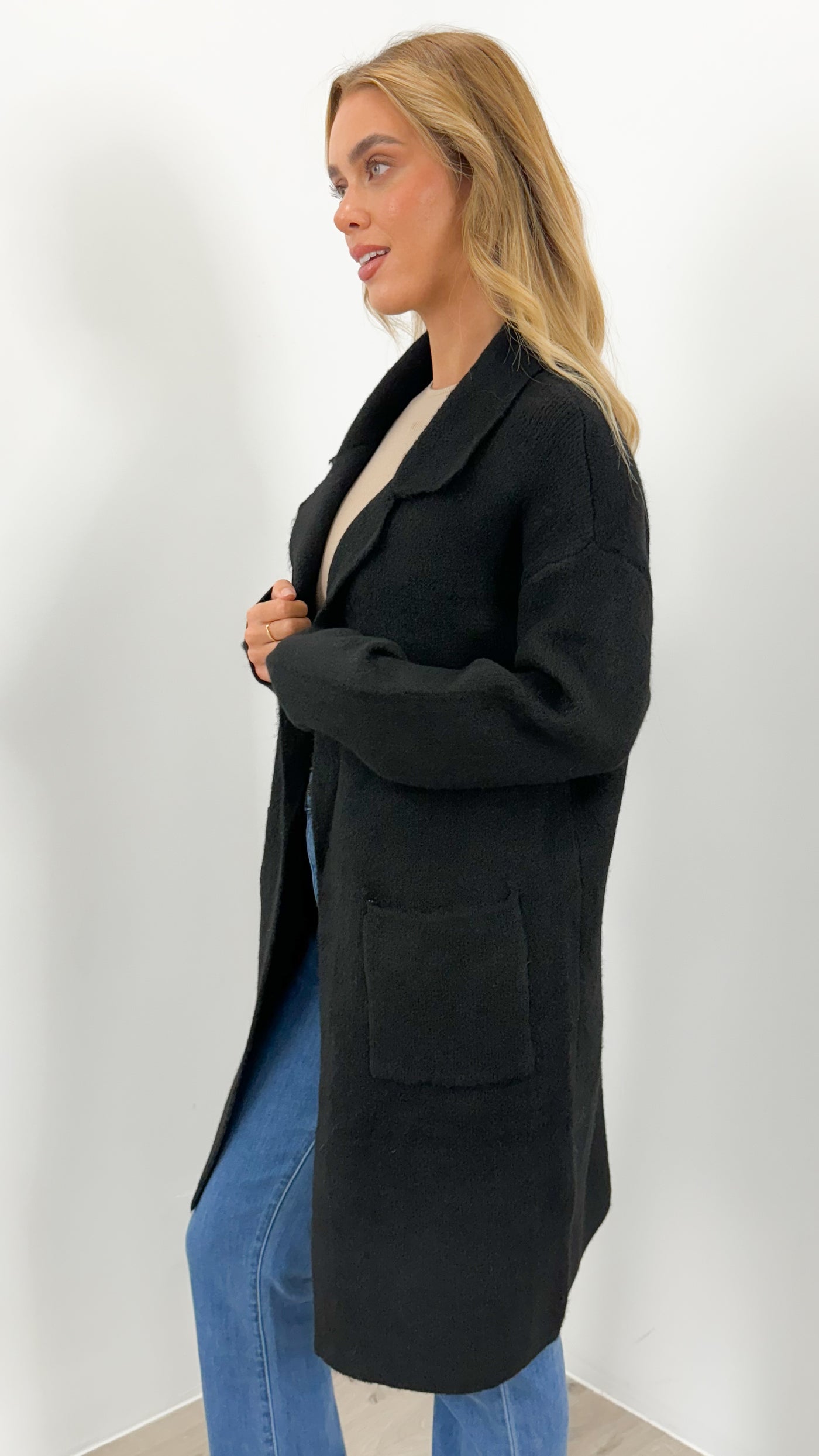 ZEETA COATIGAN - BLACK