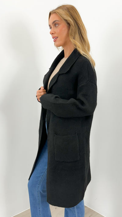 ZEETA COATIGAN - BLACK