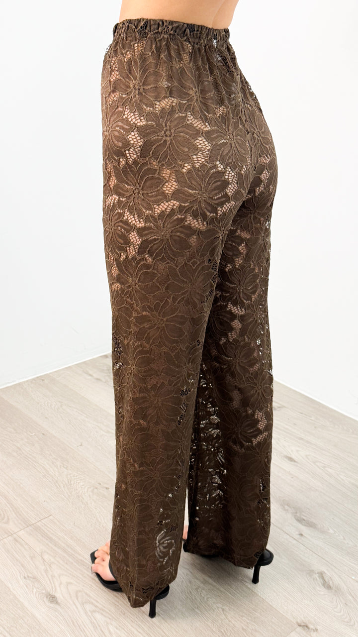 NADINE SHIRT & PANT SET - CHOCOLATE