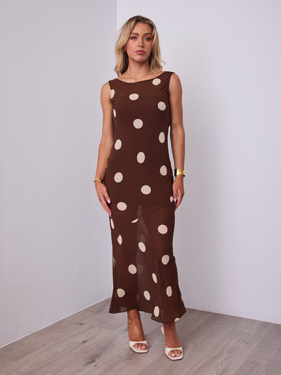 SABINE DRESS - CHOCOLATE