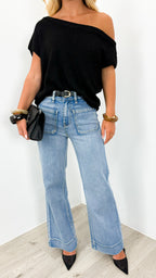BETHENNY KNIT TOP - BLACK