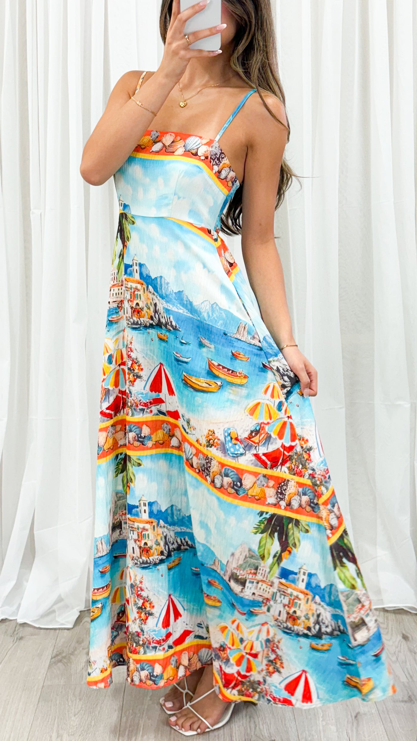 TRAPANI MAXI DRESS - BLUE PRINT