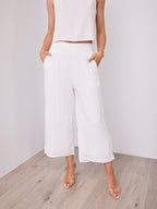 MEMPHIS 7/8 LINEN PANT - WHITE