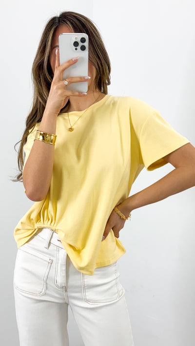 ESTHER EASY TUCK TEE - LEMON