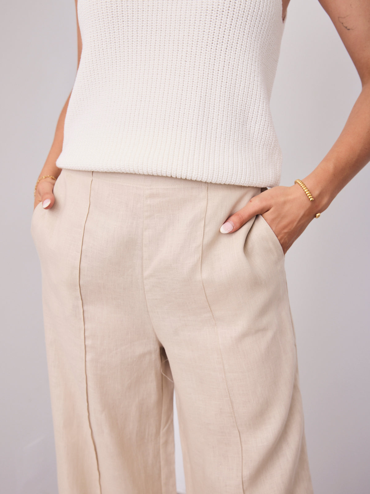 BAKER LINEN PANT - BEIGE