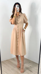 CASSANDRA DRESS - BEIGE