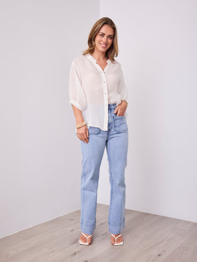 CATHY LINEN SHIRT - WHITE