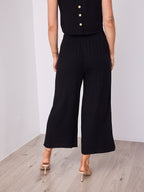 MEMPHIS 7/8 LINEN PANTS - BLACK