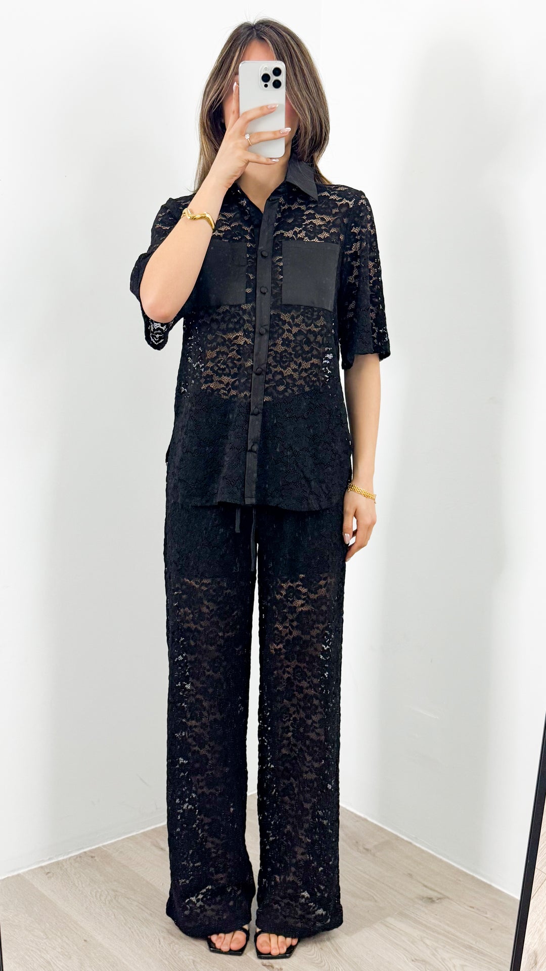 AZURA LACE SHIRT - BLACK