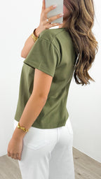 ESTHER EASY TUCK TEE - OLIVE