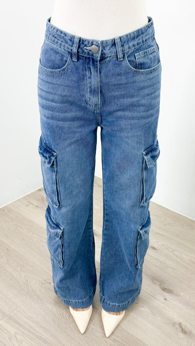KANE CARGO DENIM JEAN - BLUE