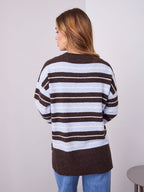 CHARLES KNIT - BLUE/CHOCOLATE