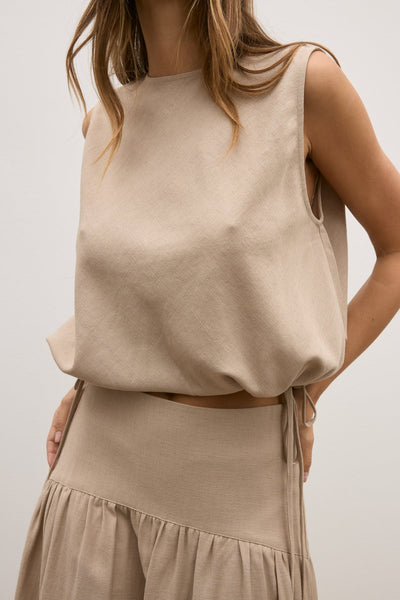 'BAYSE' DELPHINE TOP - NUDE