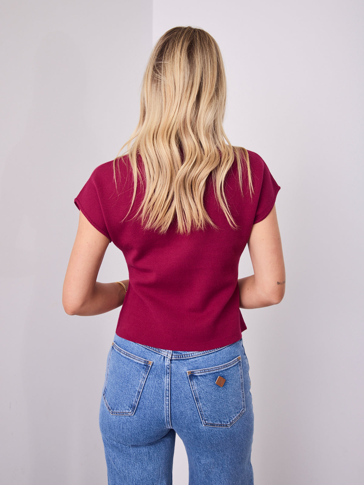 ROWE KNIT TOP - MULBERRY