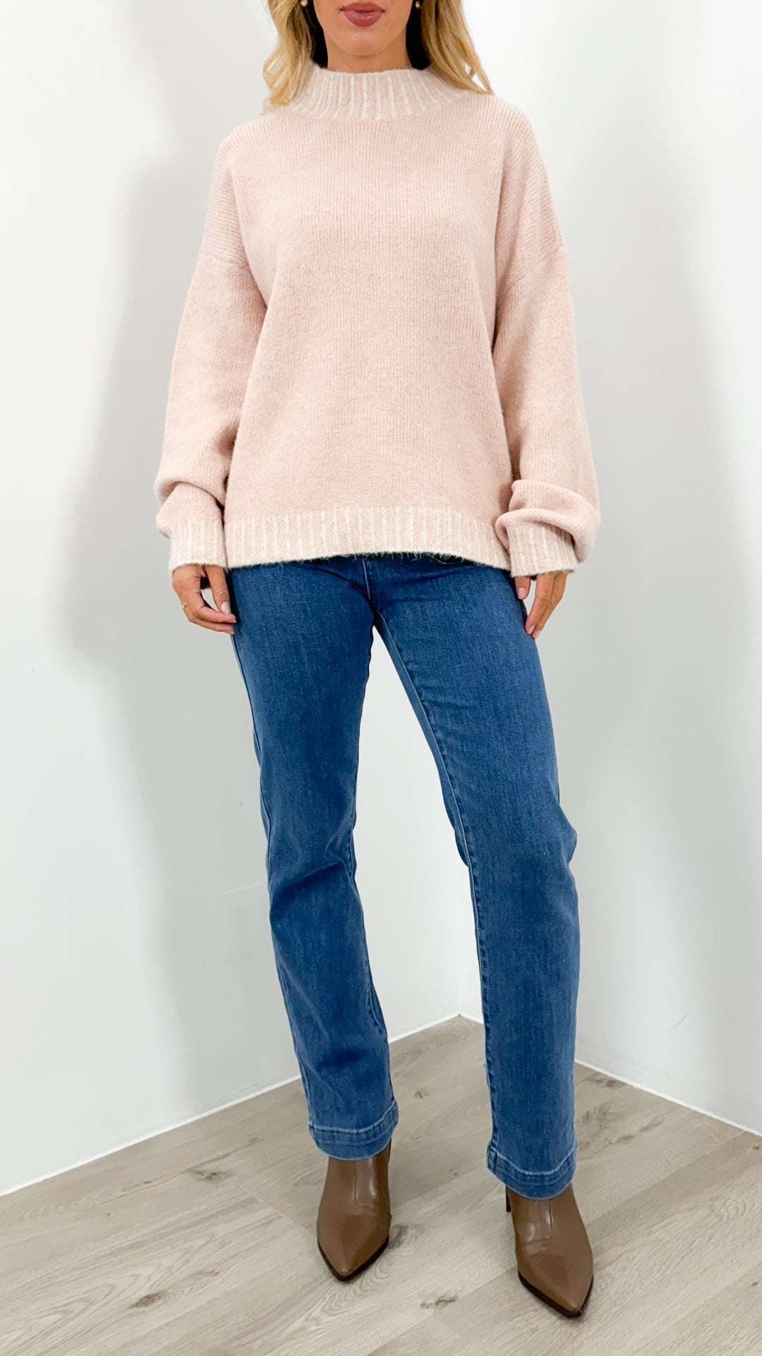 BESSIE STITCH KNIT - BLUSH