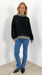 BESSIE STITCH KNIT - BLACK