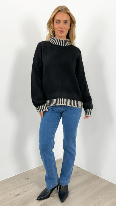 BESSIE STITCH KNIT - BLACK