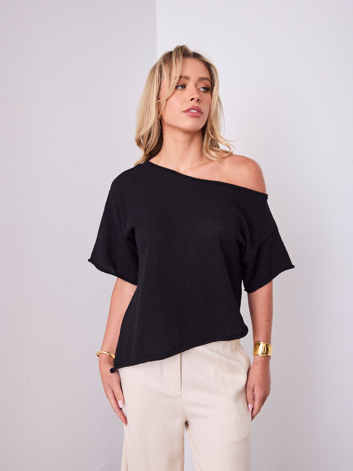 ANDY KNIT TOP - BLACK