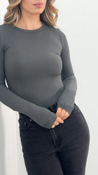 KAYLA TOP - CHARCOAL