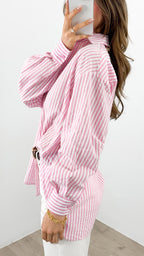 THURSDAY STRIPE SHIRT - PINK