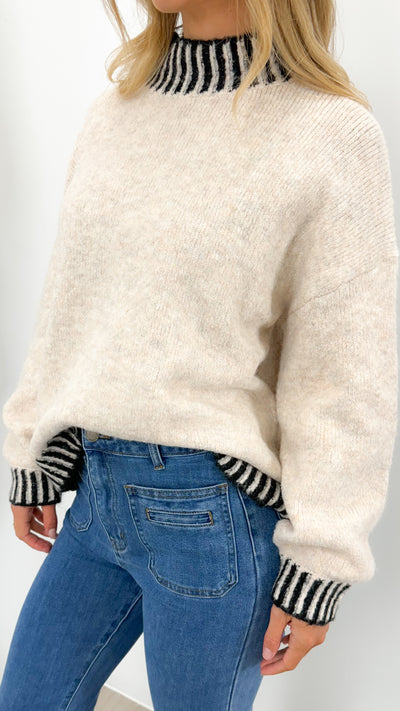 BESSIE STITCH KNIT - LATTE