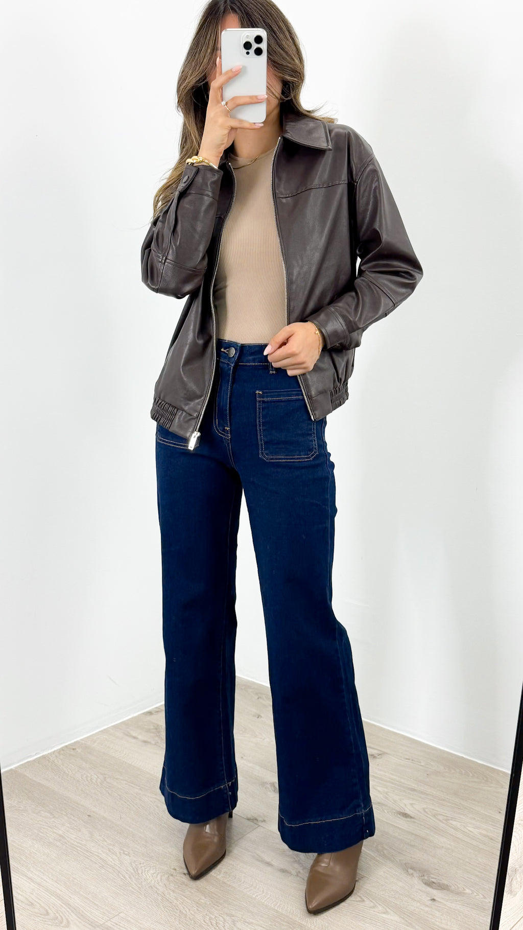 JAMISON PU JACKET - CHOCOLATE