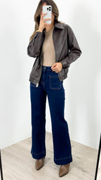 JAMISON PU JACKET - CHOCOLATE